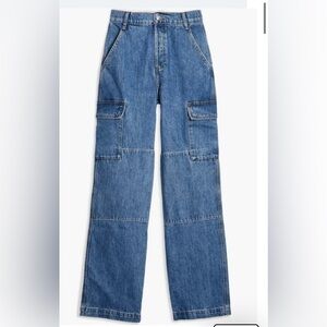 TOPSHOP COMBAT CARGO BUTTON FLY  DENIM JEANS SIZE 28” LENGTH 30”